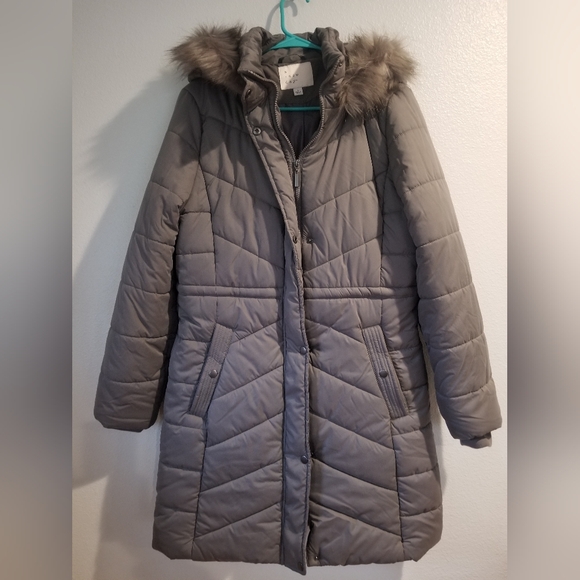 Womens A New Day Winter Parka Jacket Grey L - Picture 1 of 5